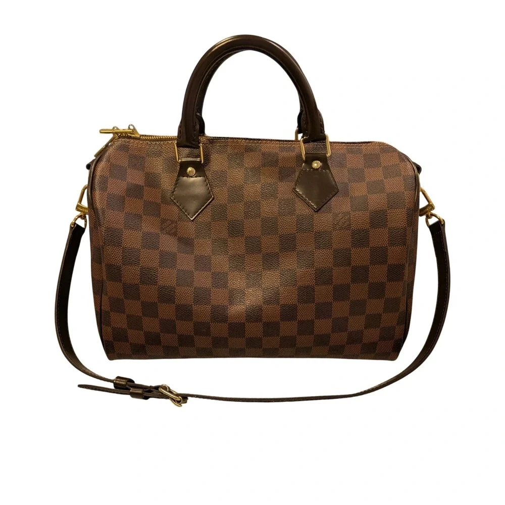 Louis Vuitton Speedy Bandouliere 30 Women Brown Damier Ebene Bag